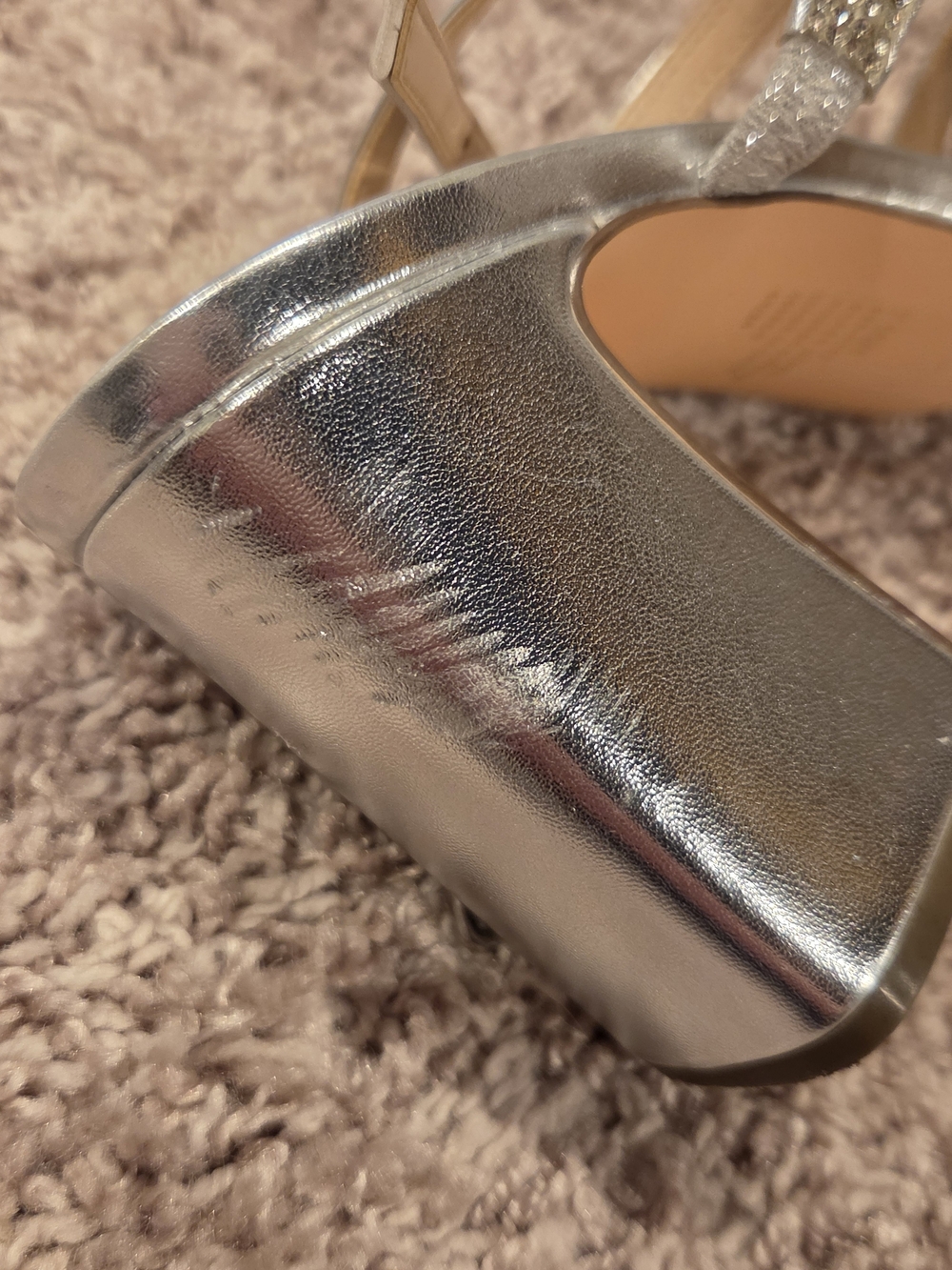 I. Miller Silver Crystal Block Heels - Picture 7 of 11